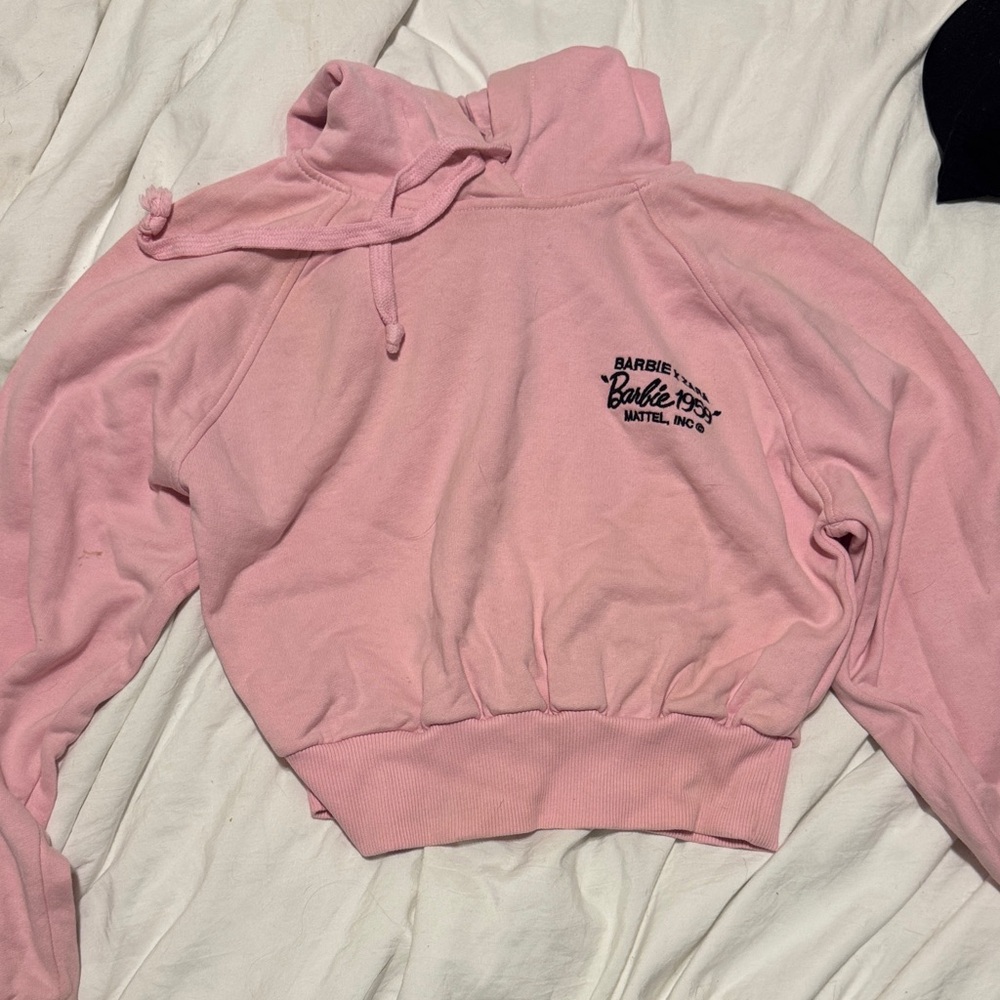 Barbie Blush Pink Cropped Hoodie